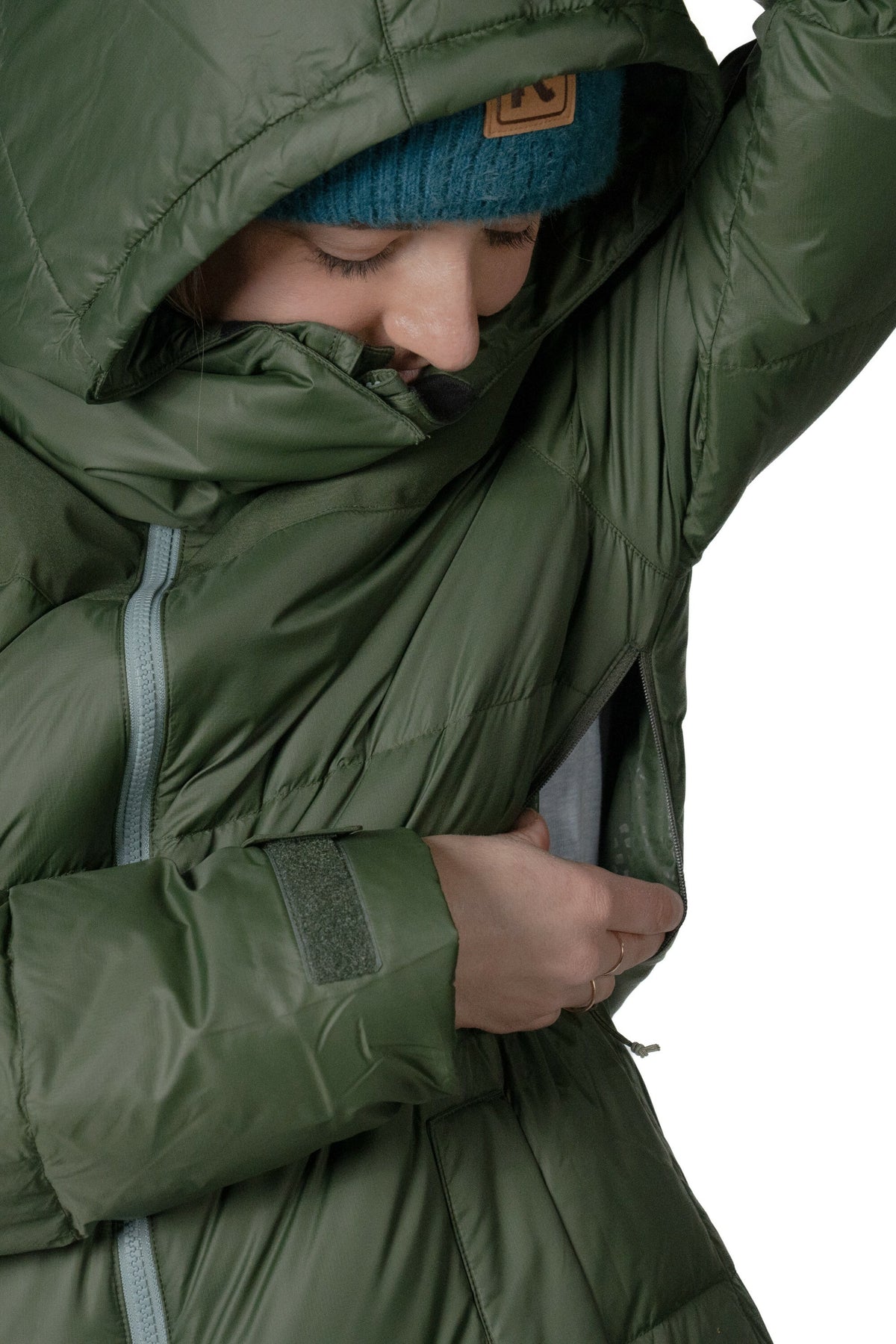 Soft Sage Recycled Polyester Wrap Puffer Jacket - Jackets & Coats