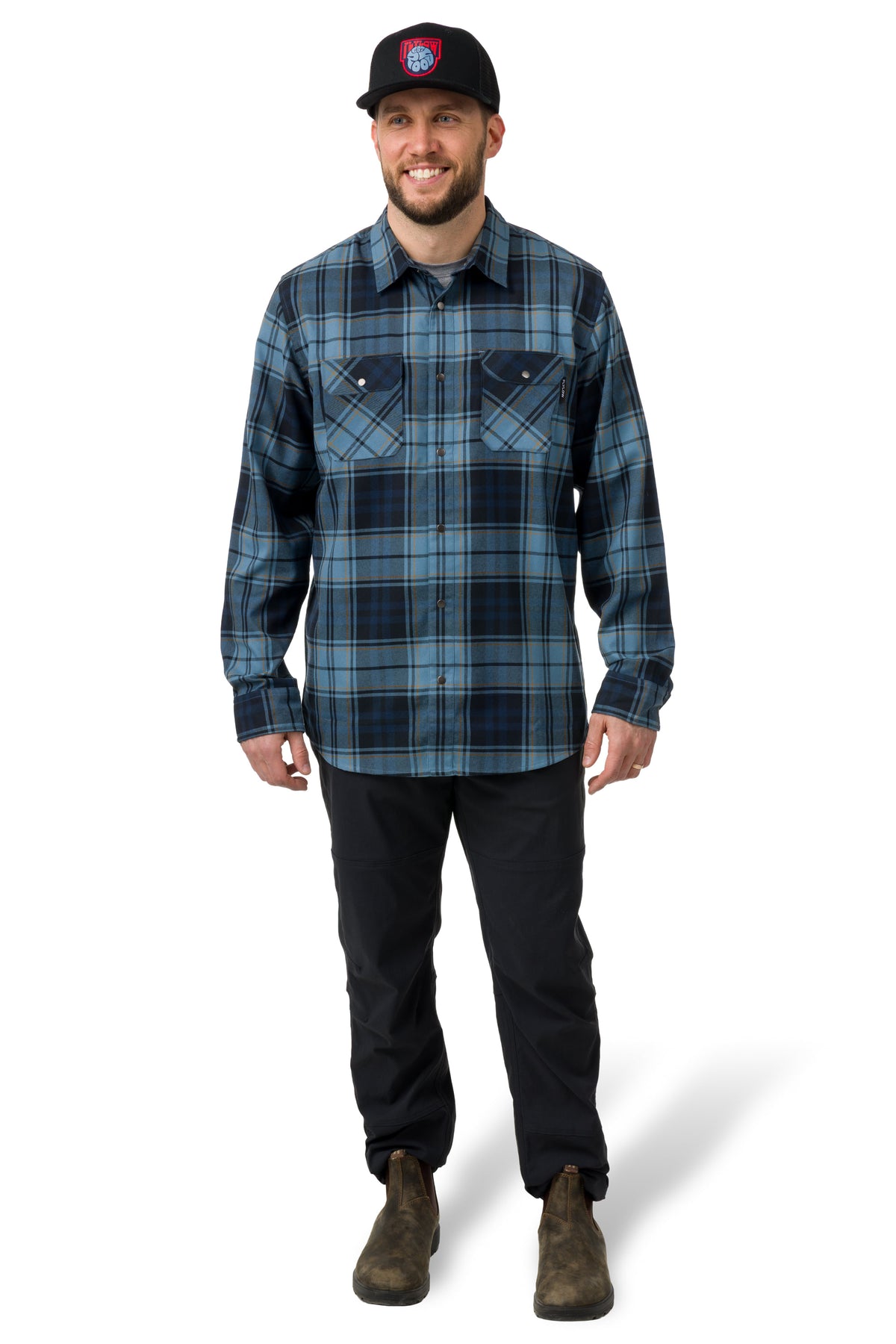 Ocean/Black Plaid