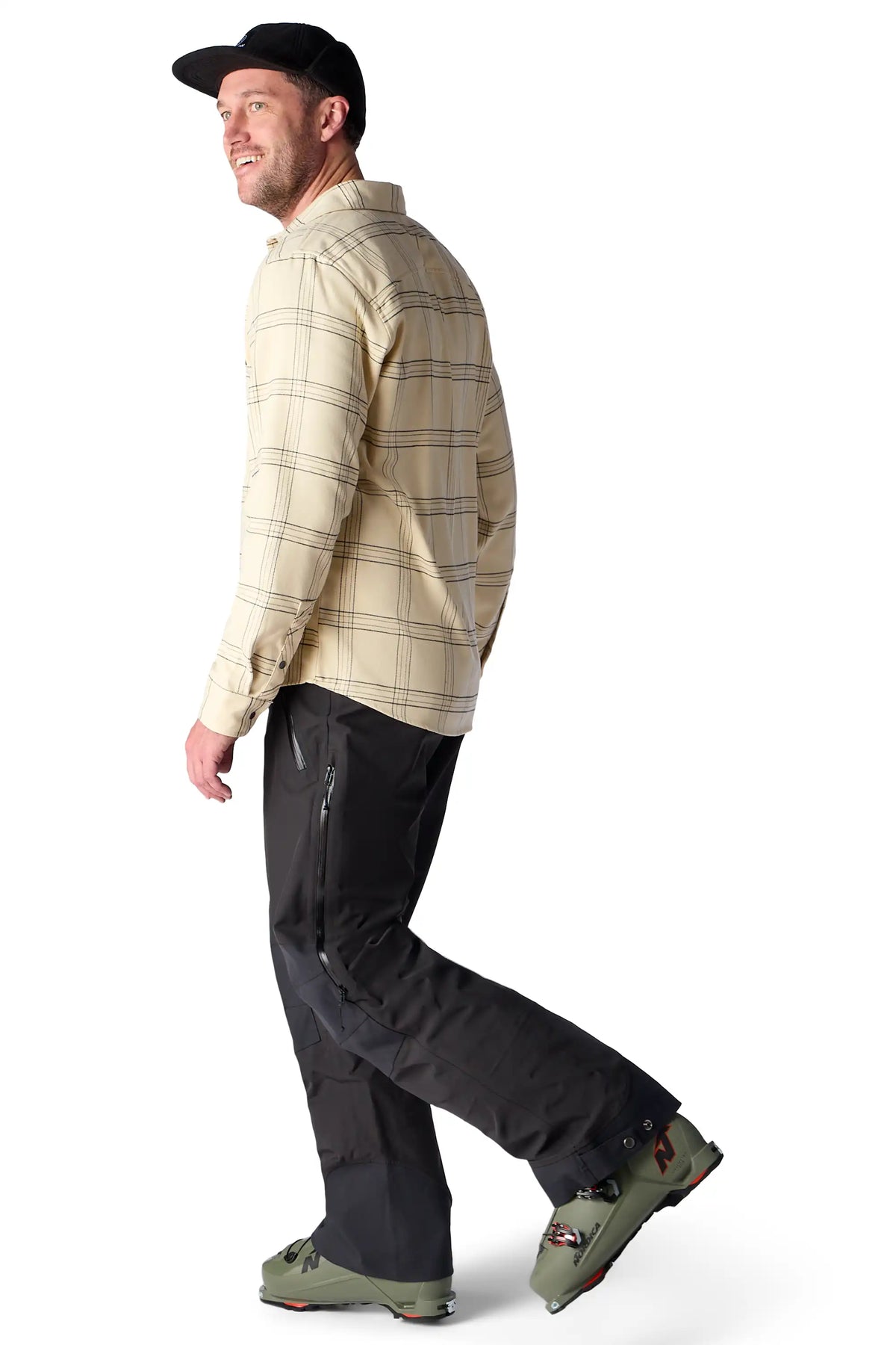 Bone/Black Plaid