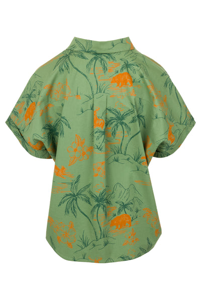売れ筋商品|||フライロー カットソー トップス レディース Around Town Shirt - Women's Sunkissed S24_AroundTownShirt_Matcha_bac