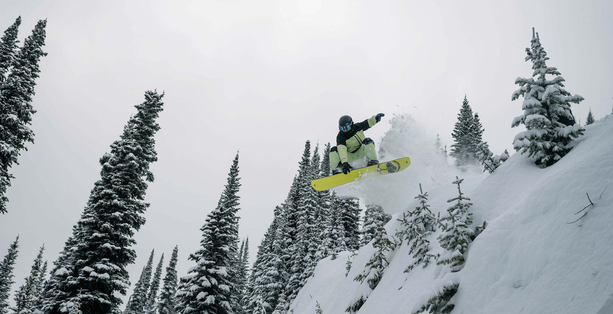 snowboarder action in the snow
