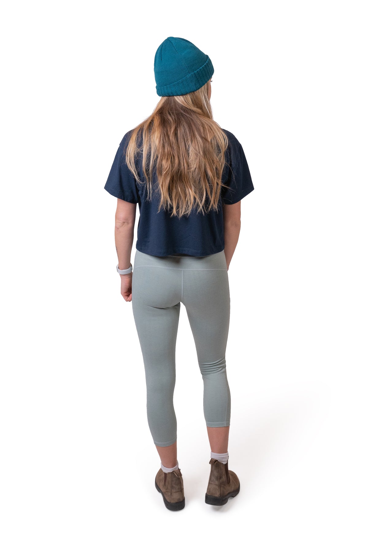 Athleta Womens Herringbone Crop Leggings Pants Blue Gray Size XS